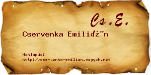 Cservenka Emilián névjegykártya